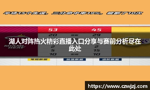 湖人对阵热火精彩直播入口分享与赛前分析尽在此处